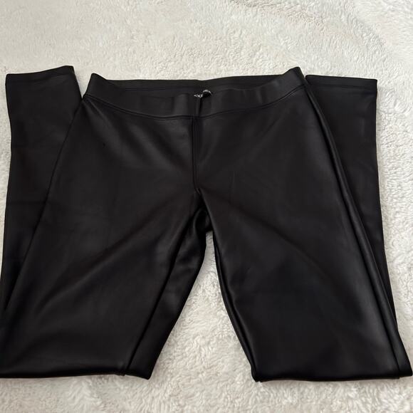 Express Leggings Women's Small‎ Black Leather Pull On Elastic Waist Skinny Leg - Picture 2 of 5